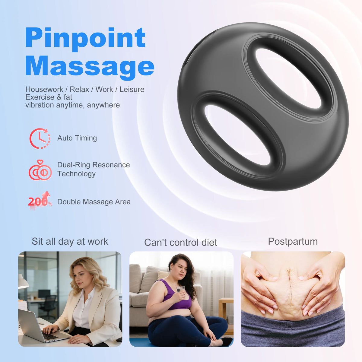 LEERCON Portable Mini Fascia Ring Vibration Muscle Massager