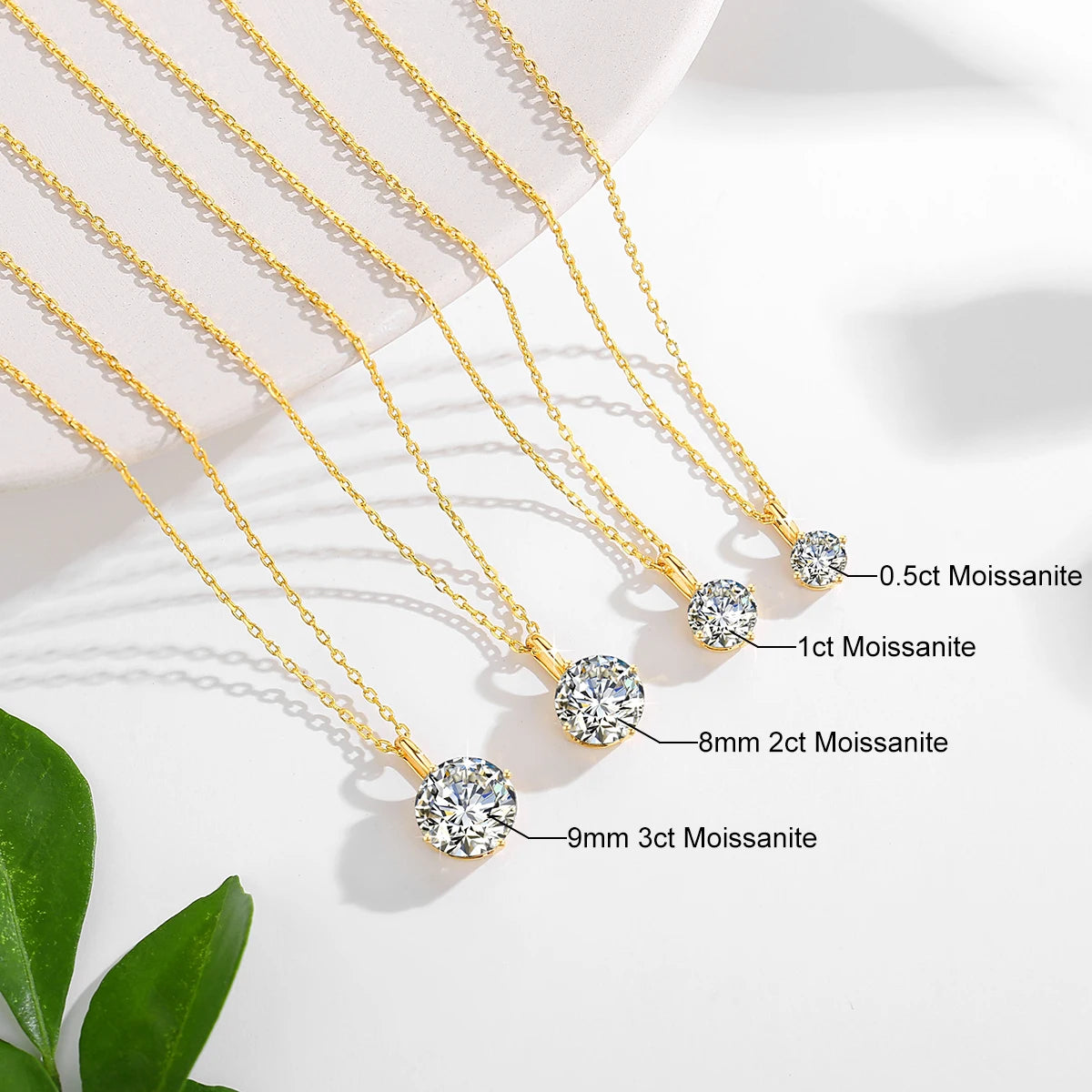 Silver Chakra 14k Gold Moissanite Pendant Necklace For Women
