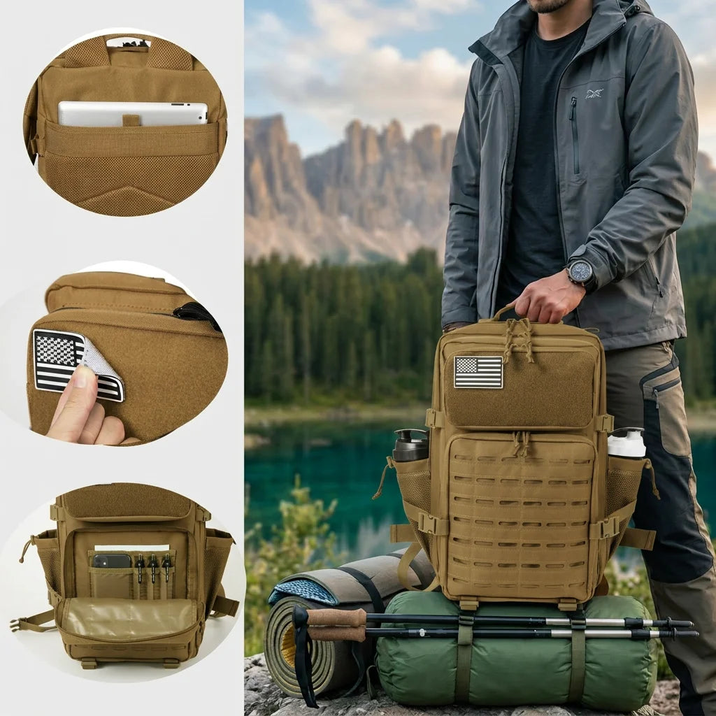 ReFire Gear Tactical Backpack Featuring Molle Webbing And Cup Holders