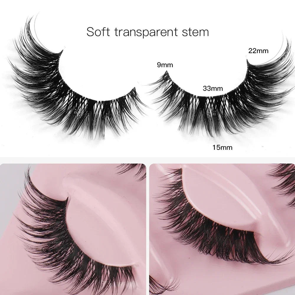Natural Long Cat Eye False Eyelashes Synthetic Full Strip