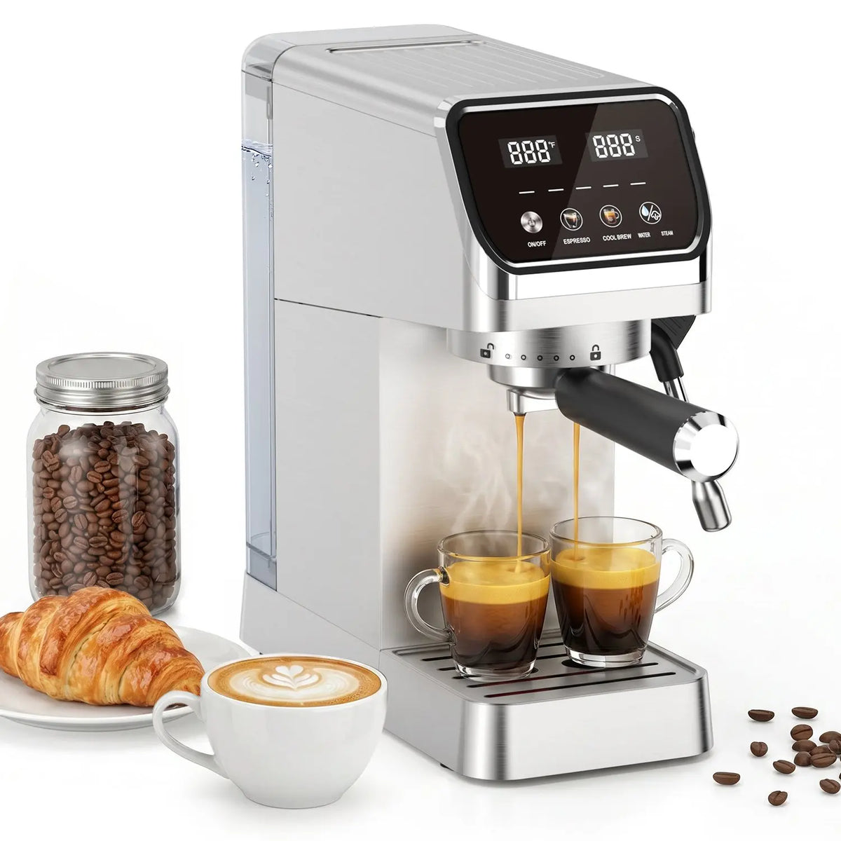 20 Bar Touchscreen Espresso Machine With Integrated Milk Frother