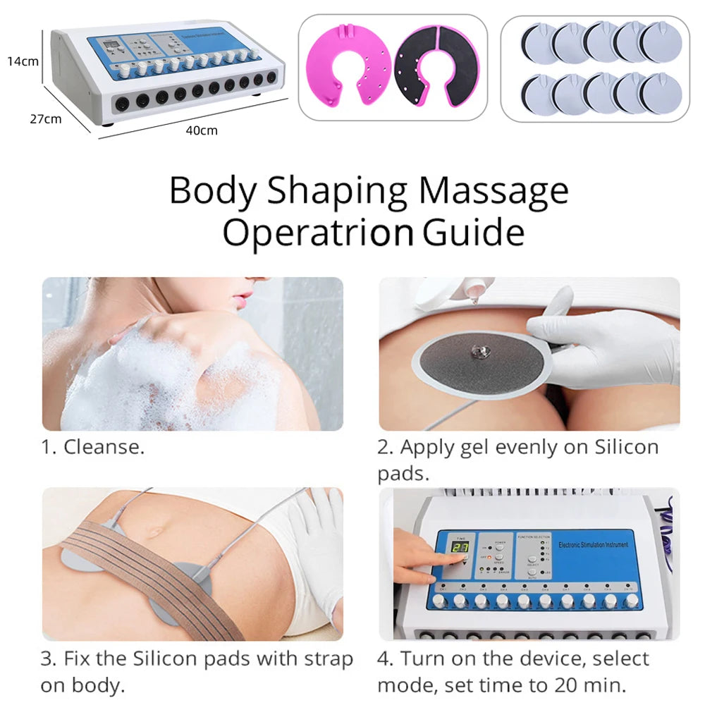 EMS Microcurrent Electric Muscle Stimulator Slimming Weight Loss Machine Russian Waves Body Shapping Massager Skin Care