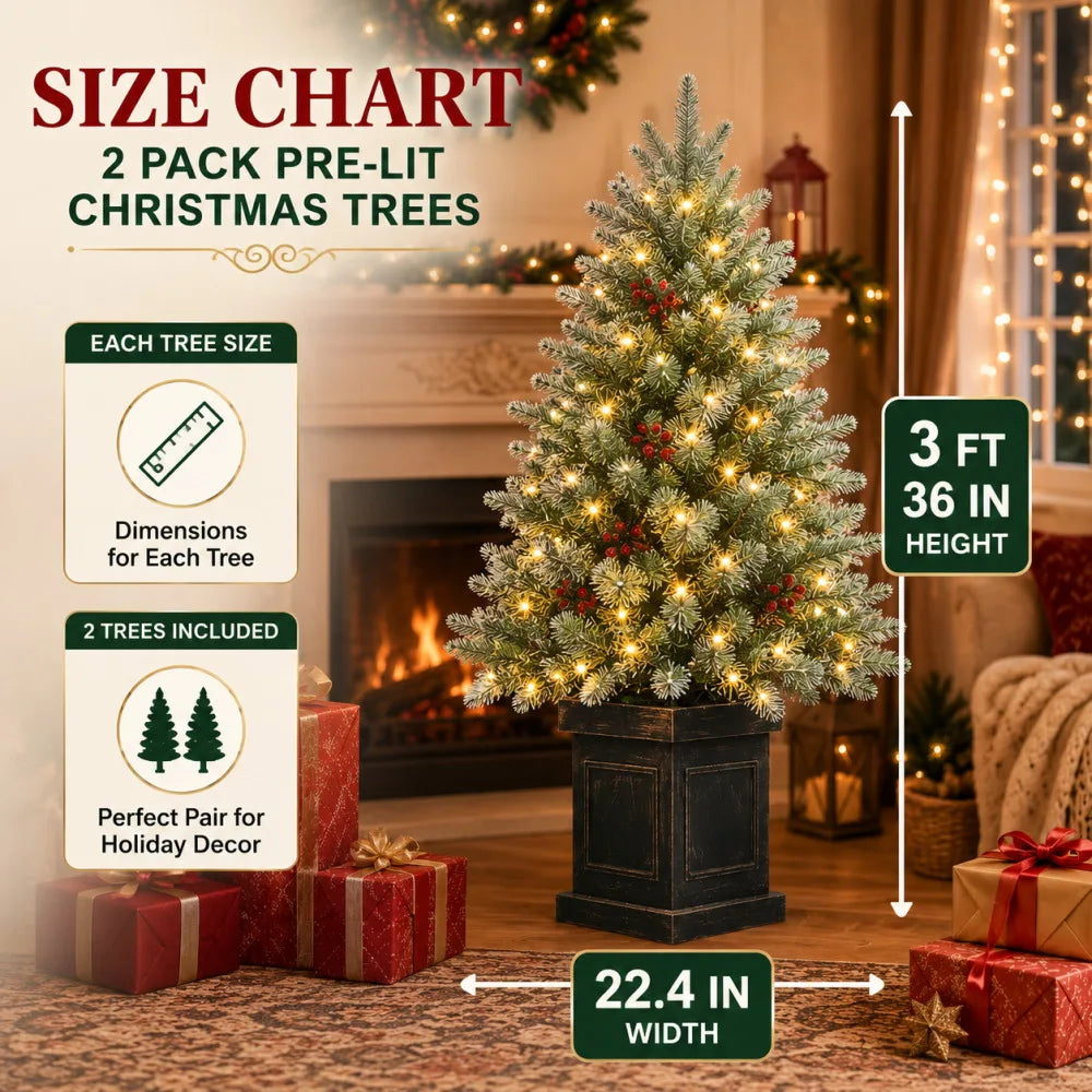 Pre Lit Artificial Christmas Tree With LED Lights And Timer
