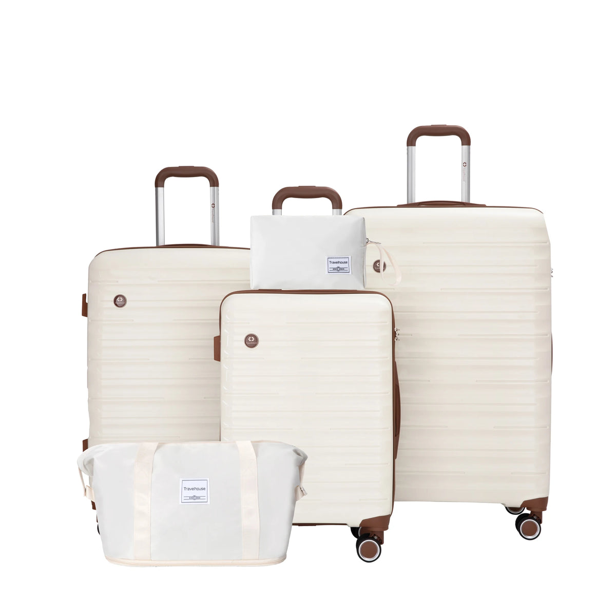 Travelhouse Five Piece Spinner Luggage Set With Tsa Lock