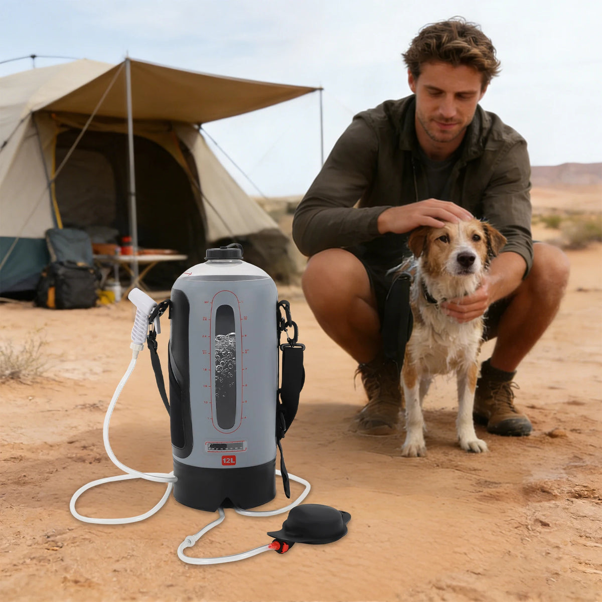 Bymaocar Portable Pressure Camp Shower with Air Pump for Outdoor
