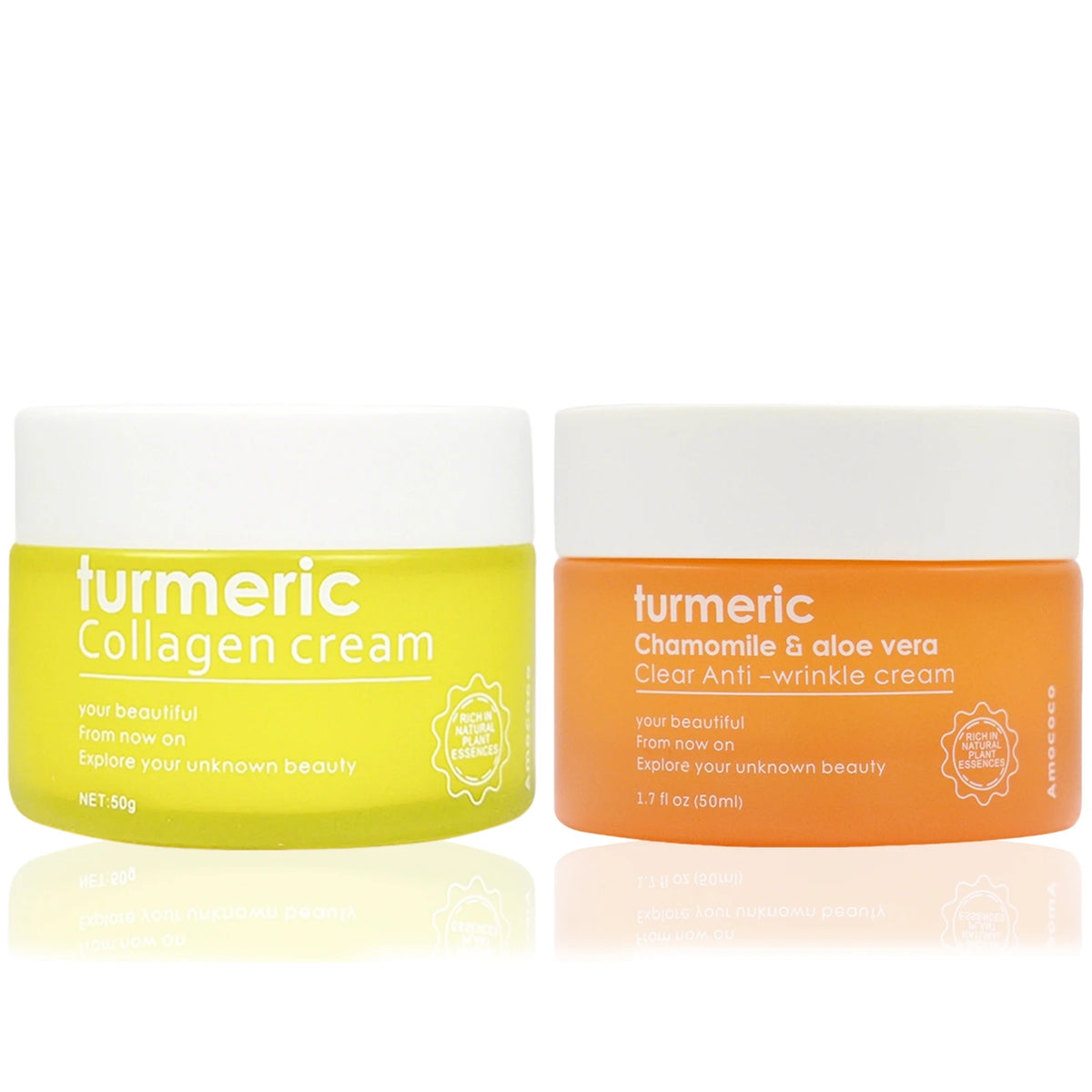 Amococo Natural Turmeric Face Cream Anti Aging Moisturizer With Collagen