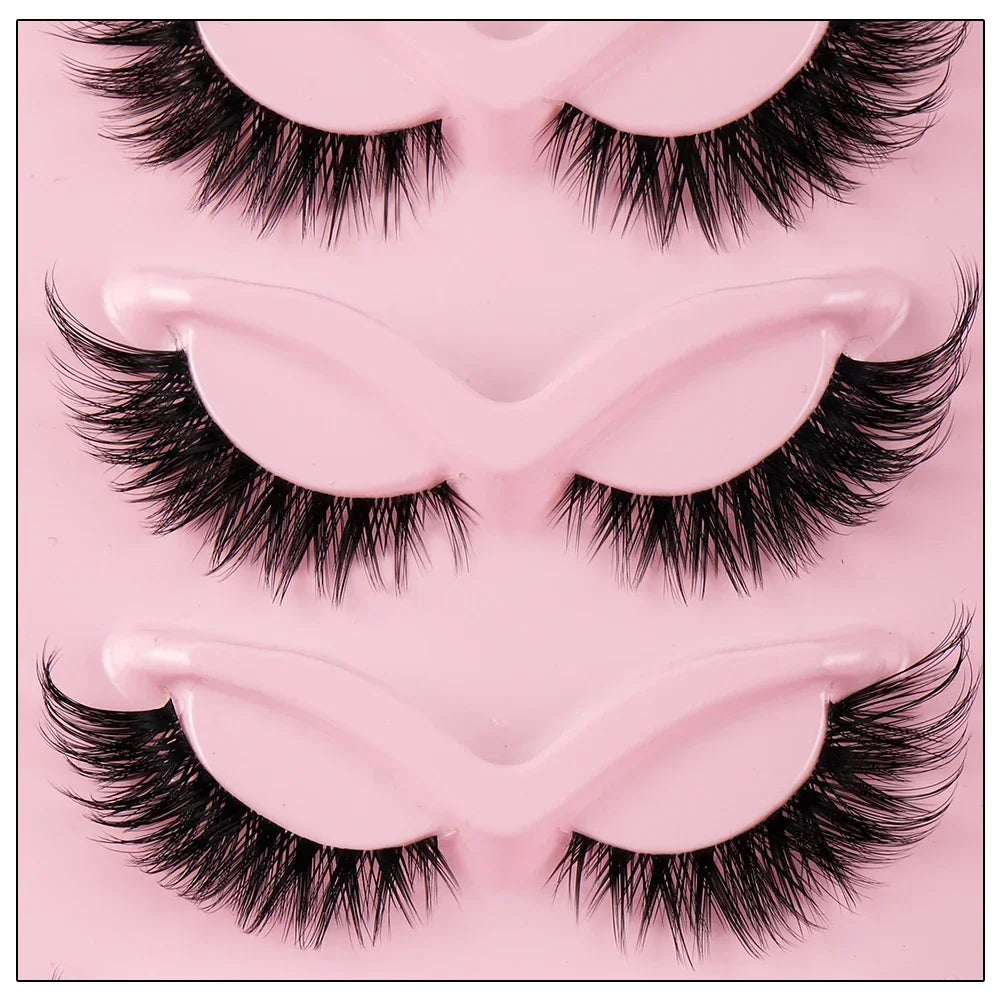 Natural Long Cat Eye False Eyelashes Synthetic Full Strip