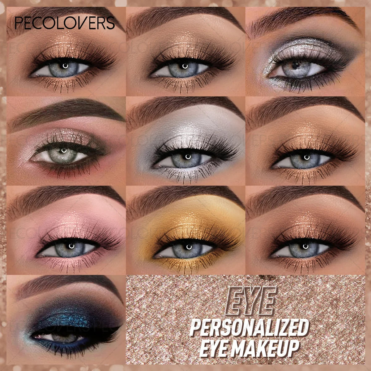 Long Lasting Glitter Eyeshadow Palette With Shimmer Highlighter