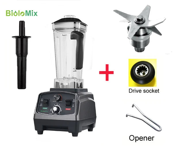 Biolomix Heavy Duty Timer Blender Food Processor With Tritan Jar